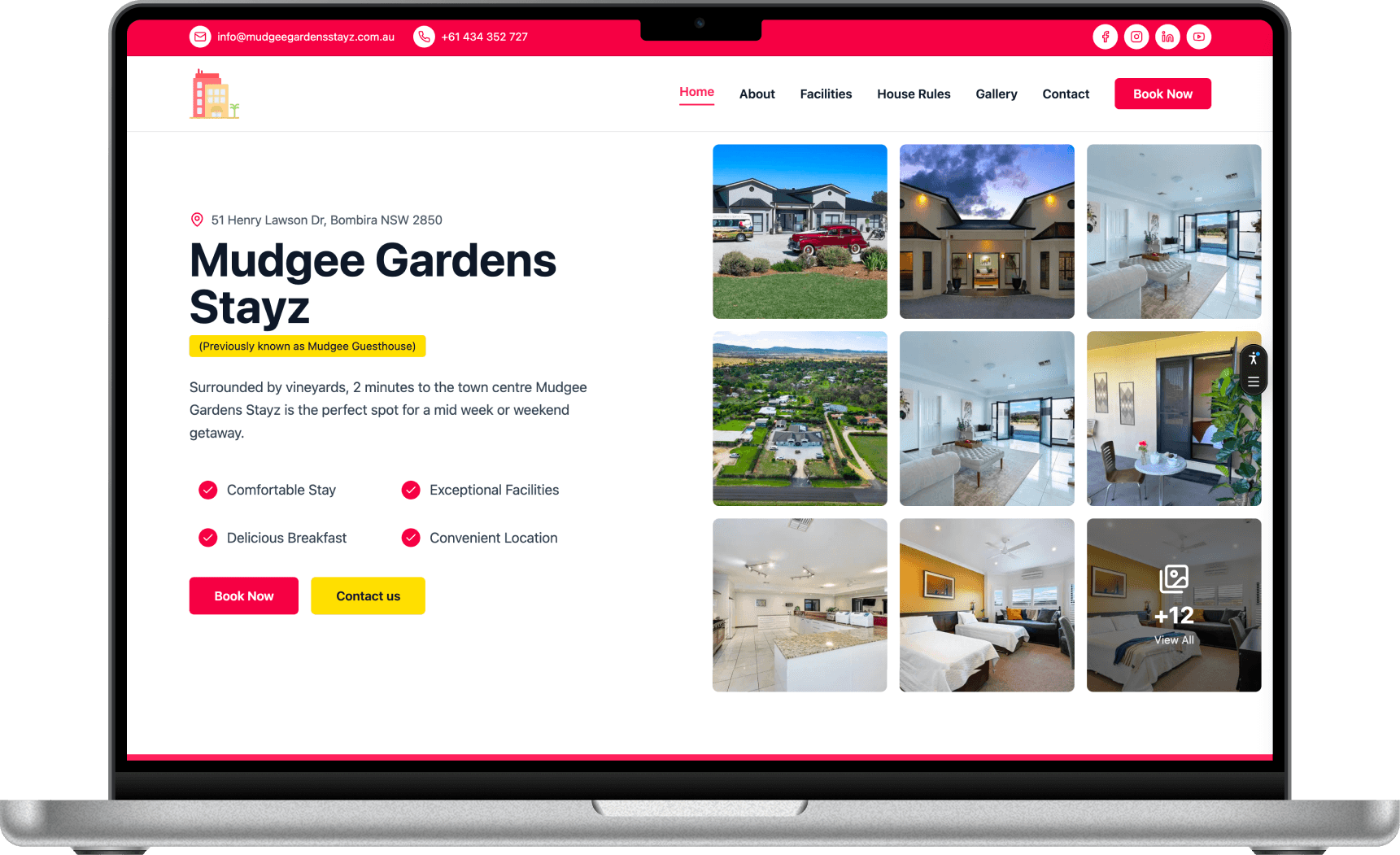 Mudgee Gardens Stayz website