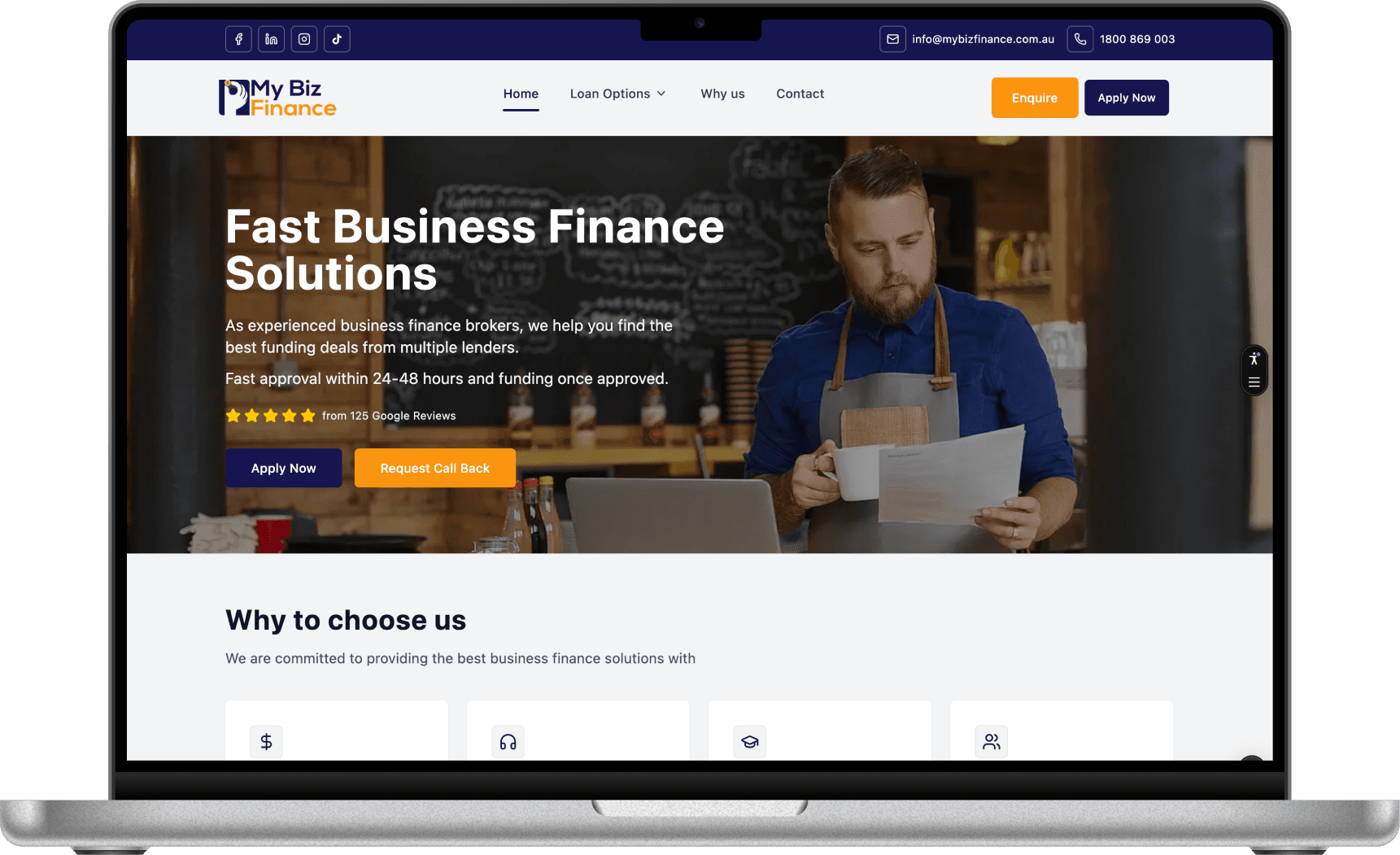 My Biz Finance website